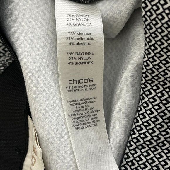 Chico's Knit Pull On Mini Geo Print Ankle Leggings Women's Size 8 - Picture 4 of 9